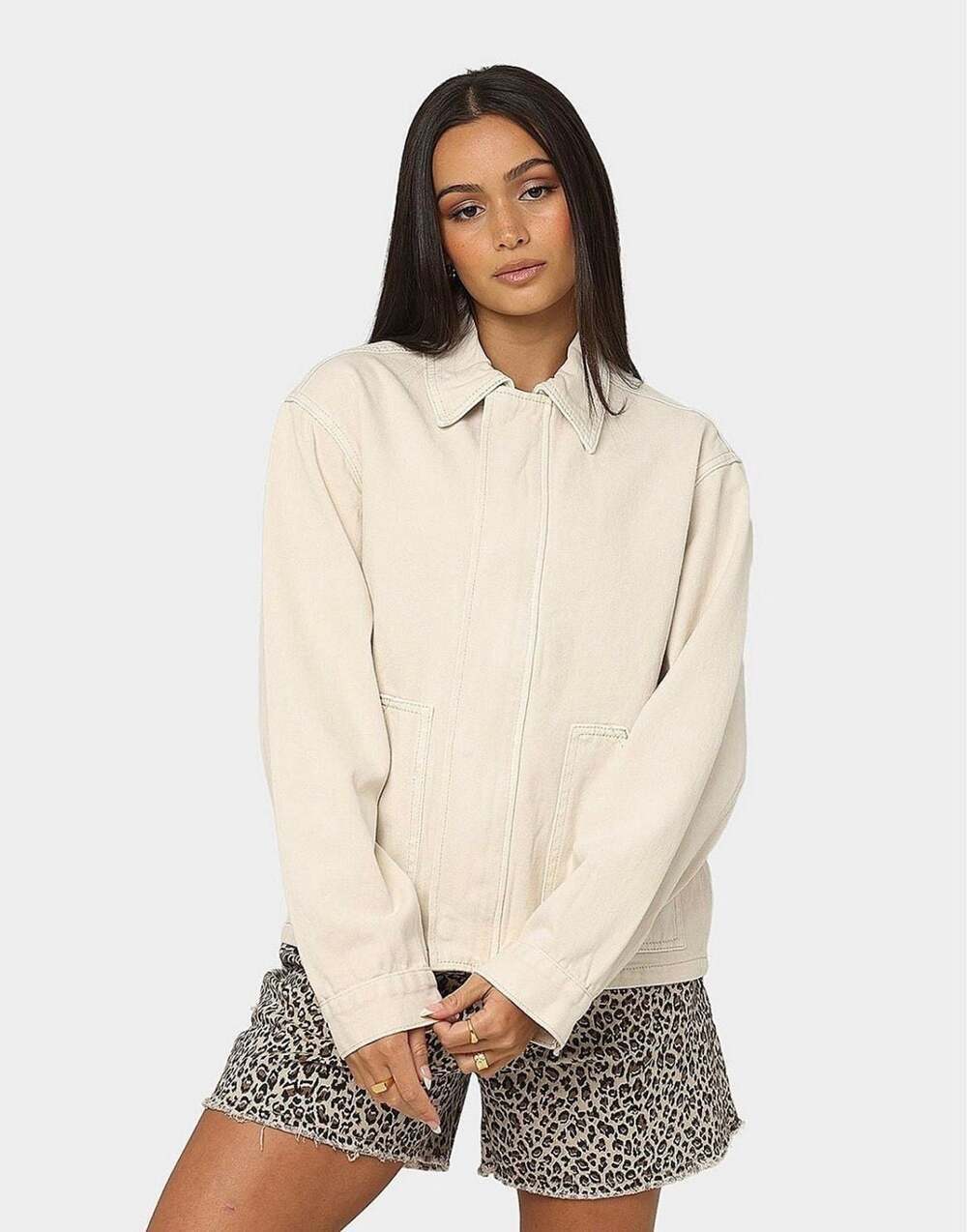 XXIII Women's Omera Denim Canvas Jacket in Ivory
